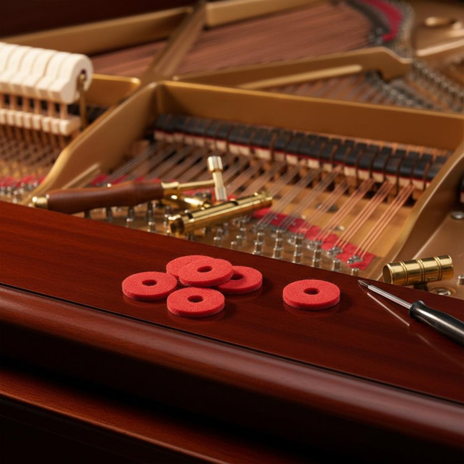 Musical Instrument Piano - Guarnizione per tasti di pianoforte rossa,