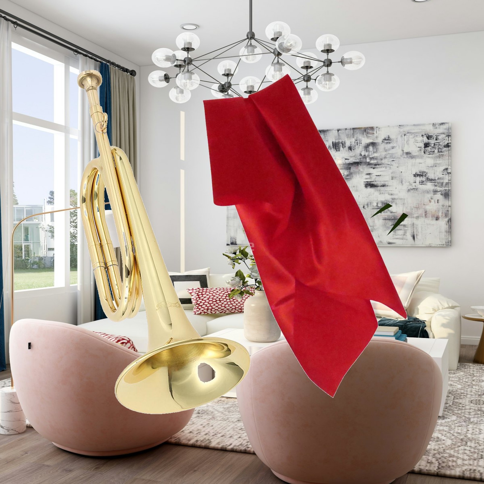 Musical Instrument Bugle - Mini Tromba in Ottone con Bocchino,